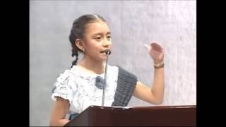 Discurso de la niña Natalia Lizeth López López, orgullosa de ser de origen indígena