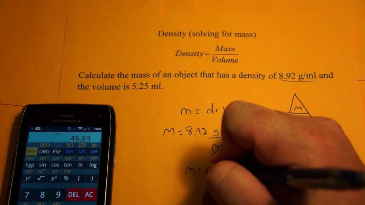 density mass volume calculator