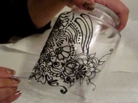 henna glass   youtube on painting glass with  YouTube design glass painting.