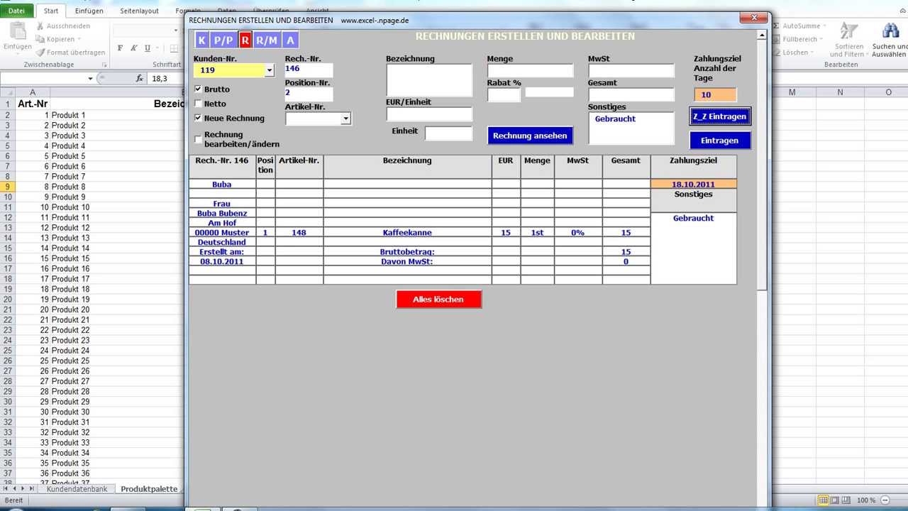 Excel Vba Angebot Erstellen