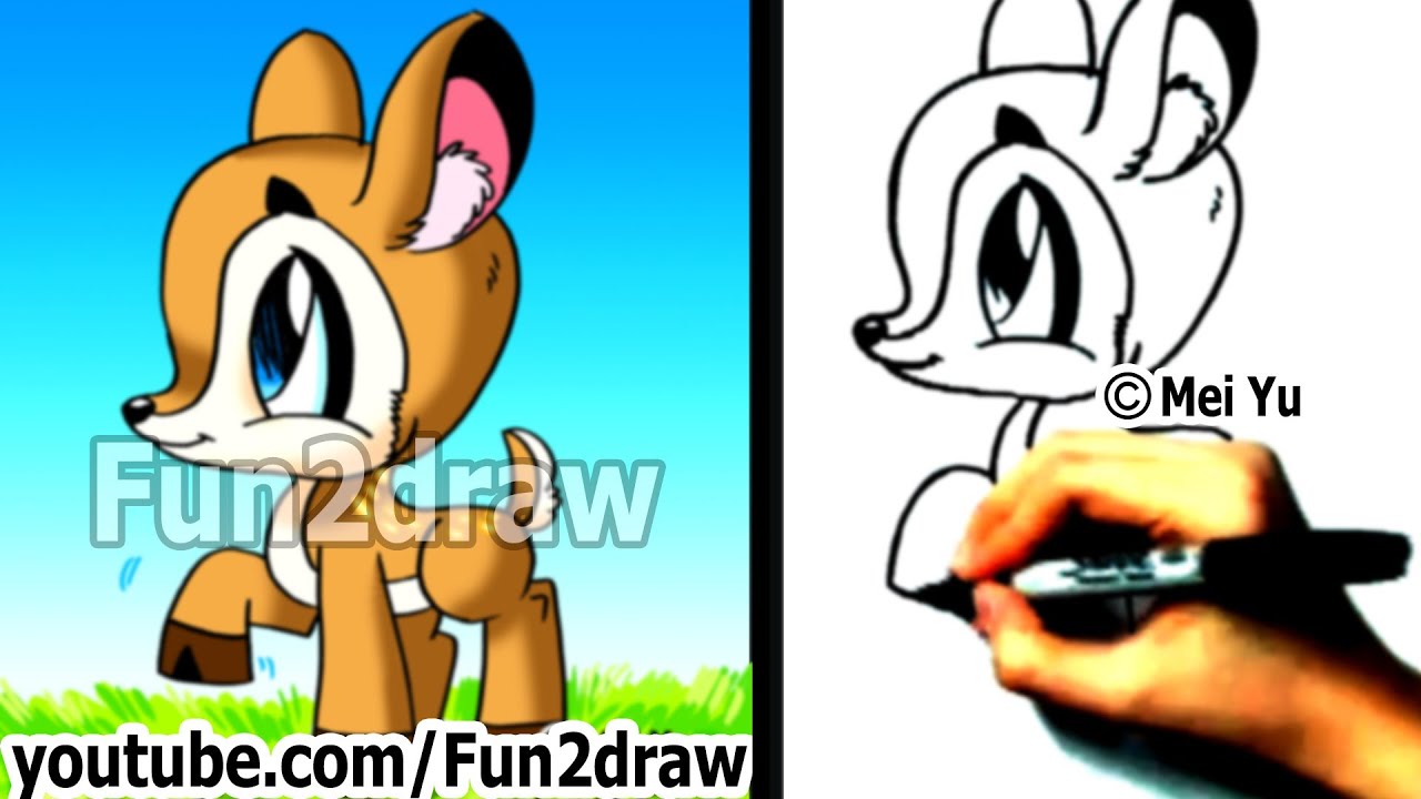 Cute Animals - How to Draw a Deer - Learn to Draw - Fun2draw - YouTube