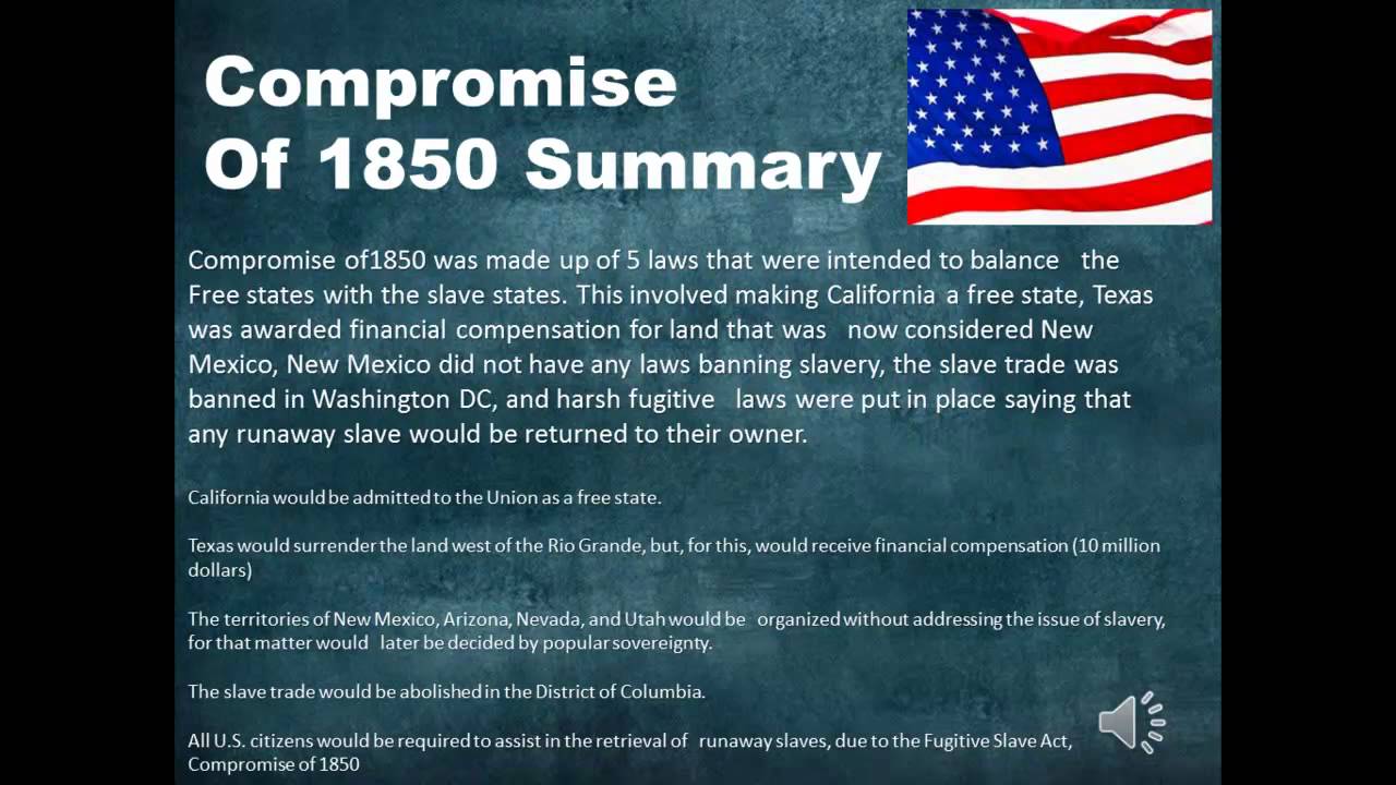 what was the compromise of 1850 5 parts