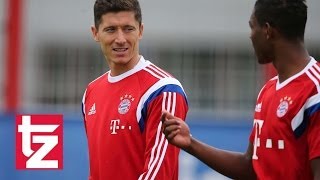 "Robert Lewandowski": Erstes Training beim FC Bayern - First Training Session Bayern Munich