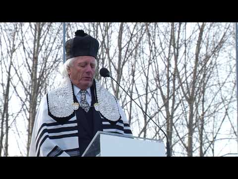 Shimon Farkas Chants Eil Malei Rachamim for Holocaust Victims - 2013 March of the Living Ceremony