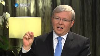 Prime Minister Kevin Rudd talks with Andrew Bolt