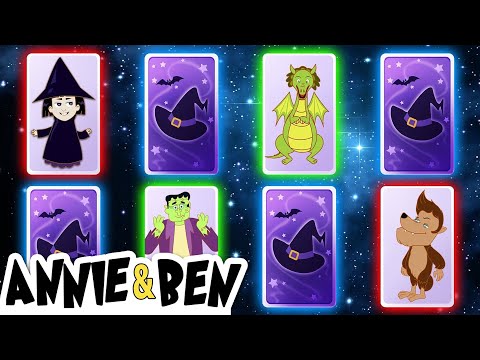 Match the Cards | Spooky Monsters Fun Games for Kids | Learning Cartoons by Annie and Ben