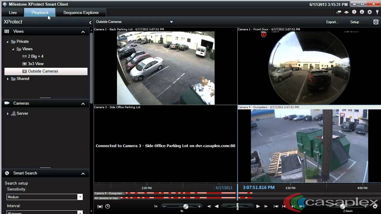 Milestone XProtect Smart Client - Playback Video on Multiple Cameras ...