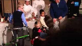 Obama's dog Sunny jumps on a kid at the White House