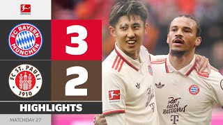Sané’s Brilliance Powers Bayern to Victory! | FC BAYERN — FC ST. PAULI | Highlights | MD27 – 2024/25