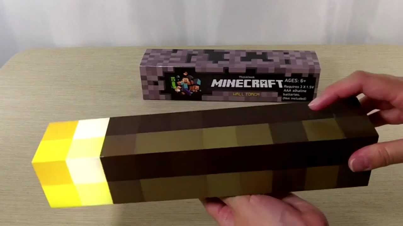 Minecraft Wall Torch Replica Unboxing YouTube