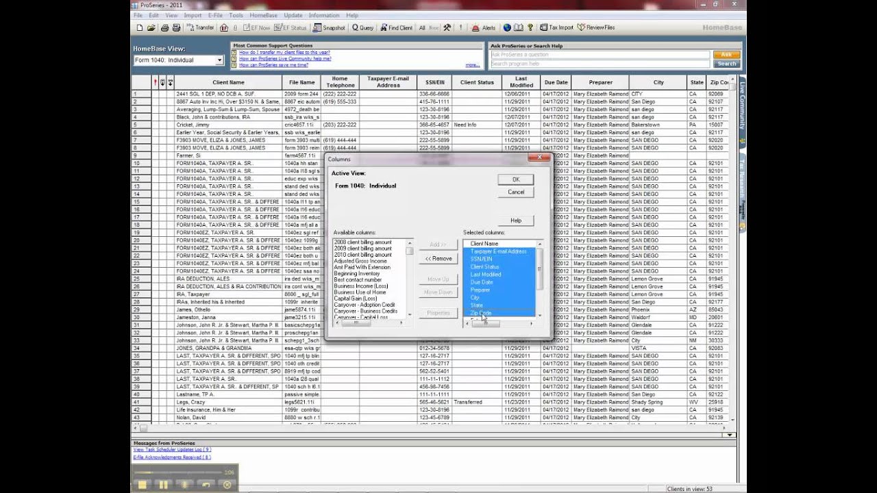 ProSeries Tax Software - Customize & Export the HomeBase View ...