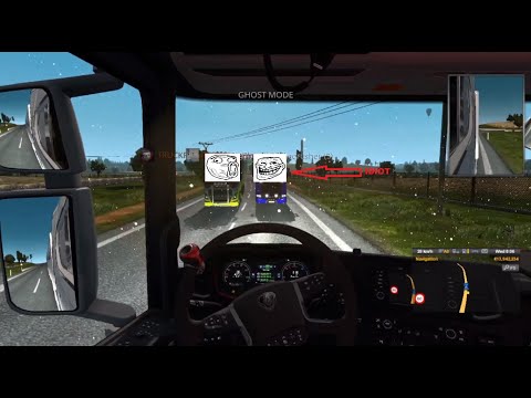 Euro Truck Simulator 2 Multiplayer funny moment (kebodohan dijalan) #2