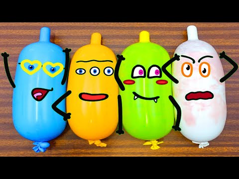 Making Slime With Funny Balloons Cute #Doodles #42 | RELAXING SATISFYING #SLIME