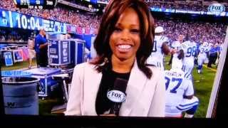 Pam Oliver gets a football to the face