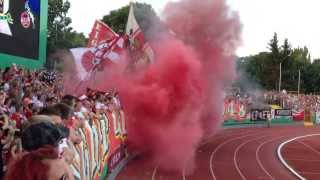 Eintracht Trier - 1.FC Köln , 03.08.2013 DFB-Pokal, Einlauf der Mannschaften - Pyro Intro