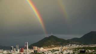 Lluvia y arcoiris Monterrey Time Lapse, 24/08/13 desde la loma larga