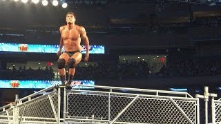 Cody Rhodes' amazing moonsault from the top of a cage at MSG!