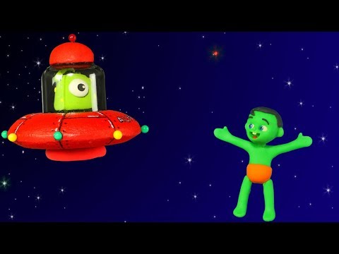 FUNNY KIDS & THE GIFT FROM SPACE ❤ Play Doh Cartoons For Kids