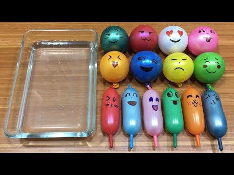 Mixing Beads into Clear Slime !!! Relaxing Slime with Funny Balloons