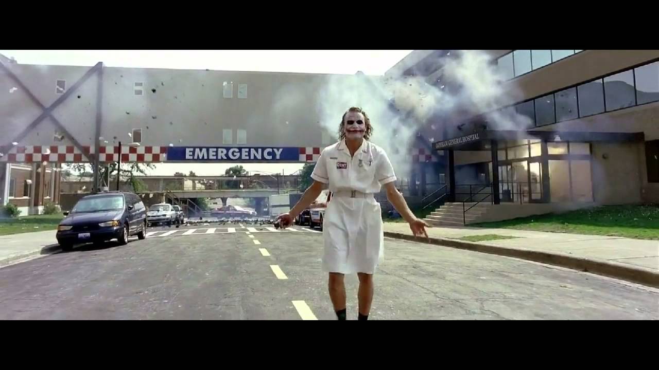 The Dark Knight: Joker blows up the hospital. - YouTube