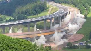 Sprengung der Sinntalbrücke