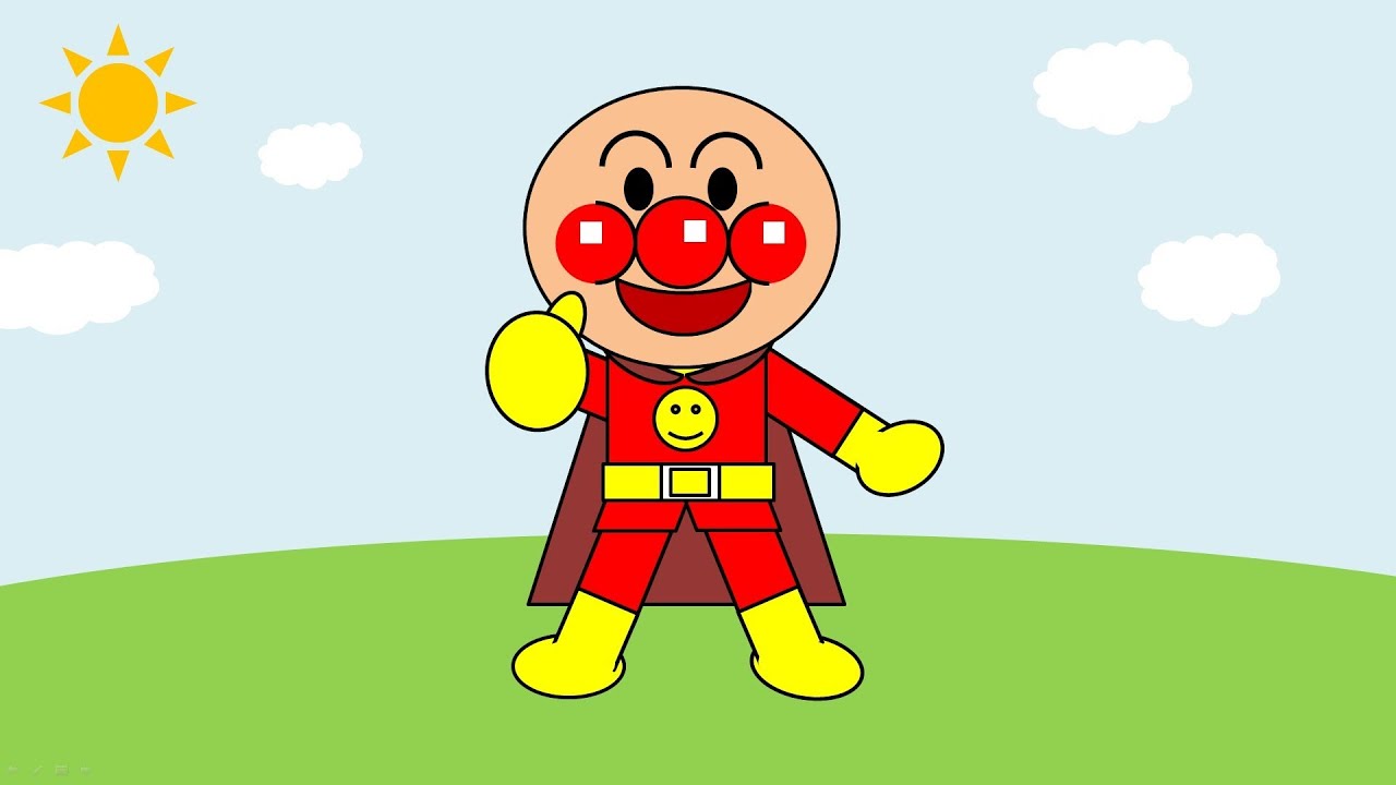 オートシェイプで アンパンマン を描いてみた - How to draw anpanman by Microsoft Office