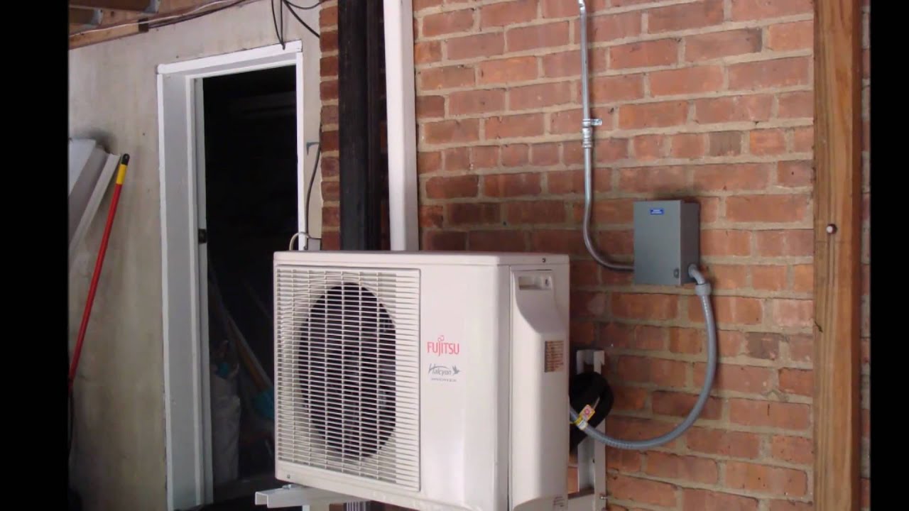 Fujitsu ductless AC Outdoor &amp; indoor unit - YouTube