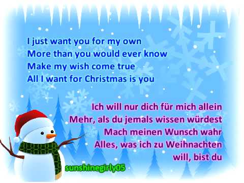 Miley Cyrus - All I Want For Christmas Is You (Lyrics + german translation on screen) - YouTube