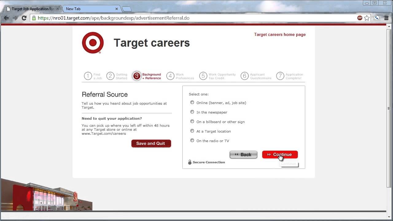applying for target online