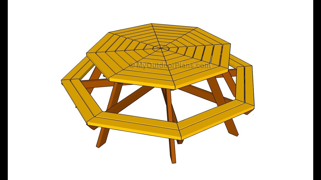 Octagon picnic table plans - YouTube