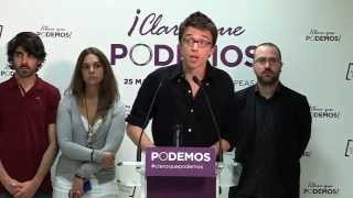 Podemos noche electoral. Sala de prensa.