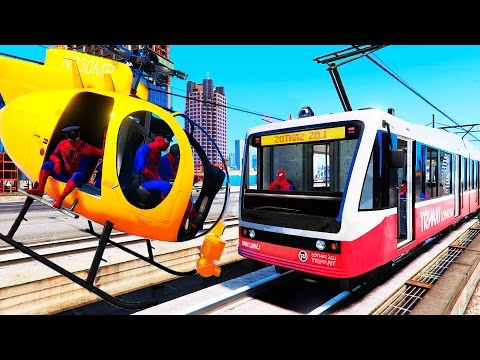 Trains and Yellow Helicopter - Fun Video with Nursery Rhymes Songs