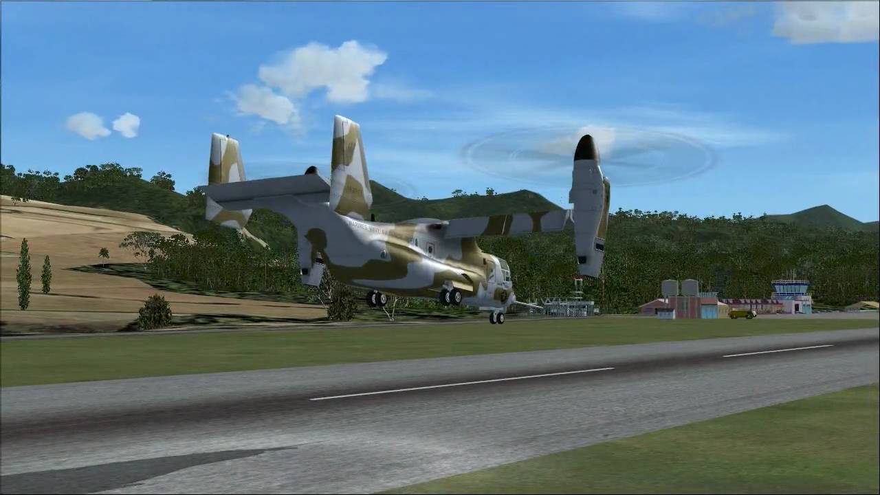 FSX V-22 Osprey flight to Dominica - YouTube