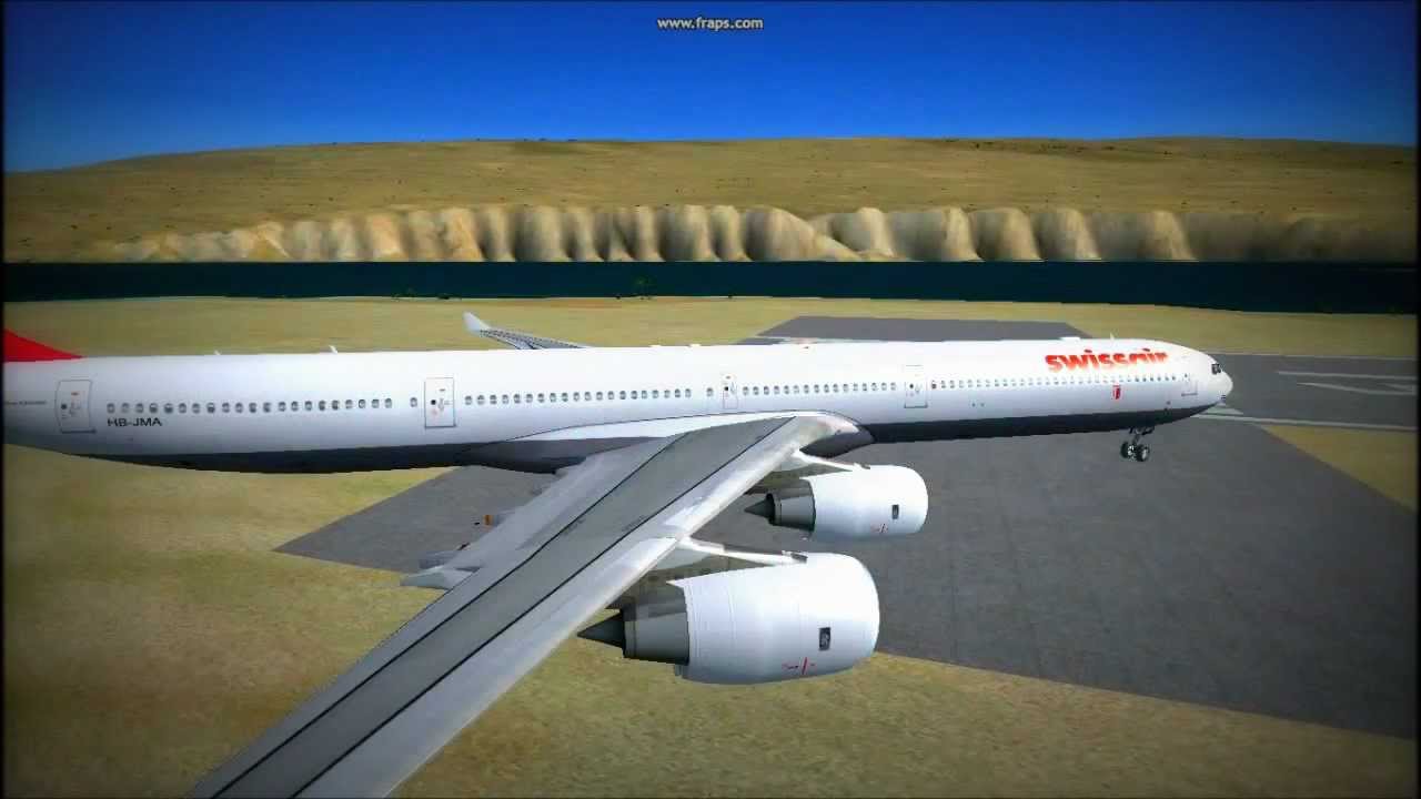 FSX - A340-600 Taxi & Take-Off And A Small Test [HD] - YouTube