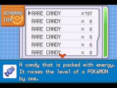 how to get unlimited rare candy on pokemon leaf green/ fire red.