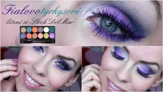 Líčení se Sleek Del Mar -  tyrkysovofialové pro zelené oči/ Turquoise-purple smokey look