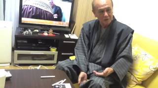 気功でタバコをたおす。宮沢気豊氏。Hand Power, Qigong Master,Kihou Miyazawa.