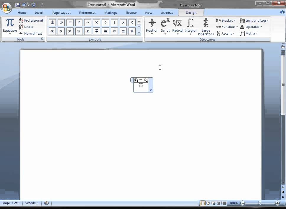 how to type null hypothesis symbol in word