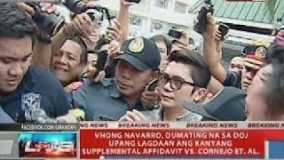 NTVL: Vhong Navarro, dumating na sa DOJ upang lagdaan ang kanyang supplemental affidavit