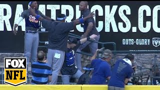 Dodgers Celebrate in D-Backs Pool After Clinching NL West