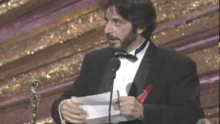 Nominaciones al Oscar: Oscars 1992: Discurso Al Pacino, Mejor actor por