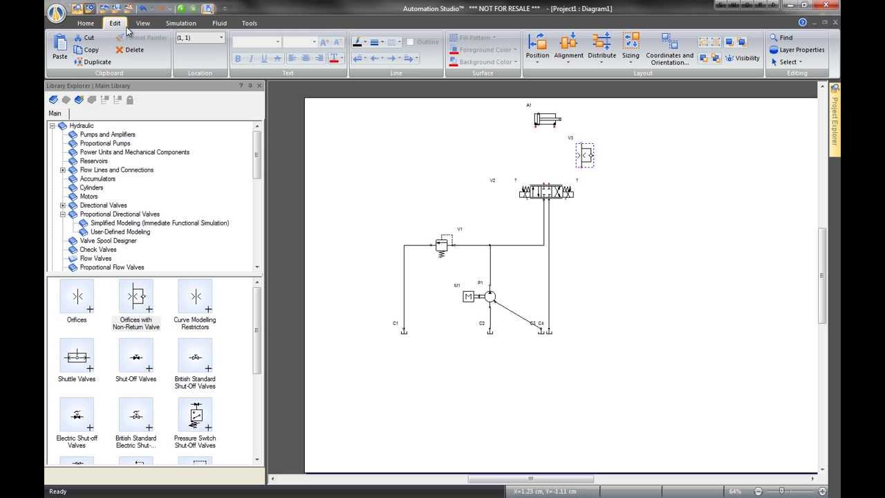 Hydraulic diagram with Automation Studio P6, part1 - YouTube