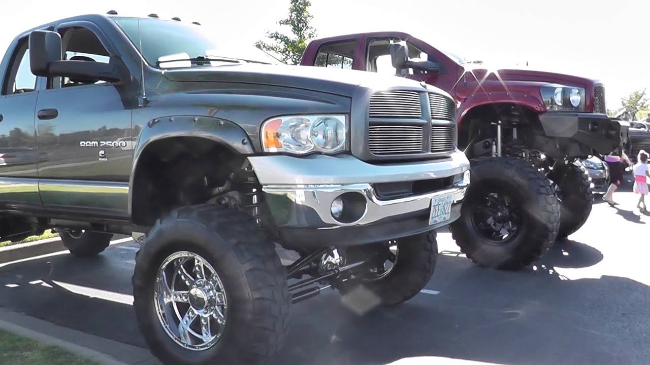 Huge Lifted Dodge Ram Truck With Big Tires - Youtube