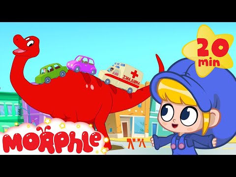 Download Morphle the Traffic Dinosaur helps cars + vehicles - Dinosaurs for kids (T-rex, Argentinosaurus)