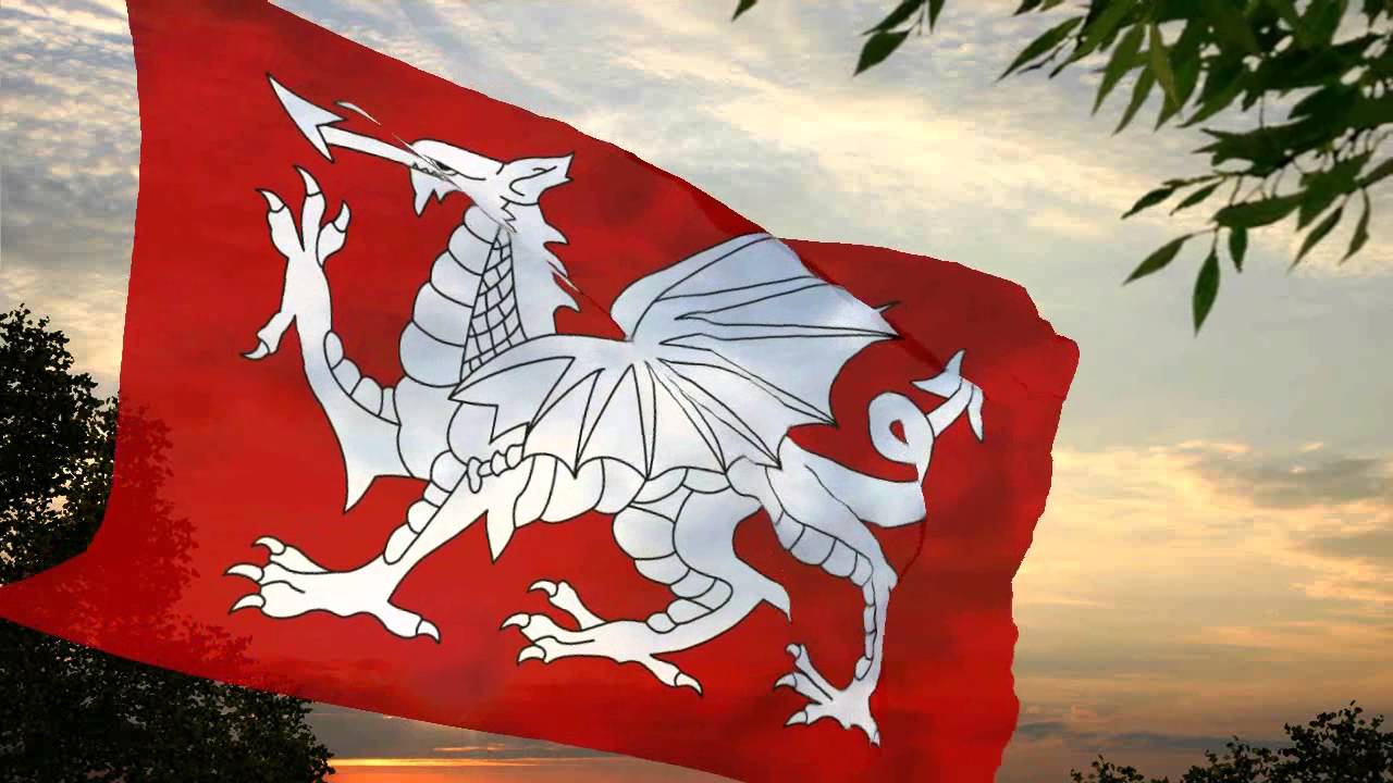 England - White dragon flag - YouTube