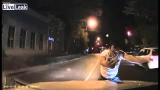 drunk russian dancing in front of a dash cam - funny!