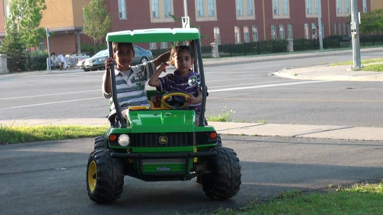 Kids Drifting on a John Deere Gator - YouTube