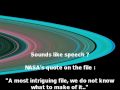 Alien Speech? Found in NASA's Saturn Radio Signal