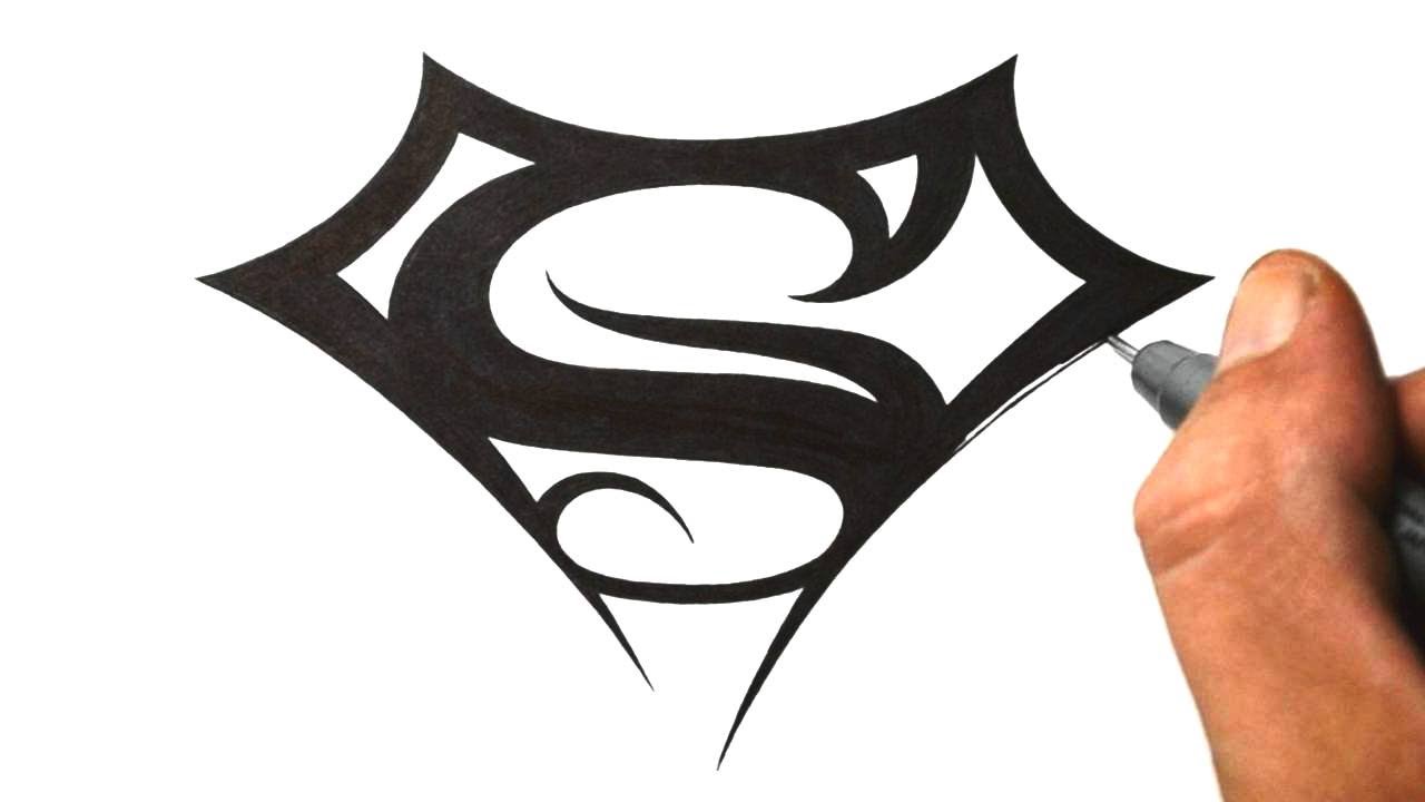 How to Draw Superman Logo - Tribal Tattoo Design 2 - YouTube