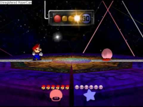 Super Smash bros 64 - Mario vs Kirby on Master hand stage (cheat ...